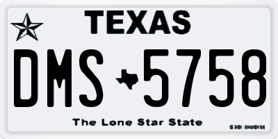 TX license plate DMS5758