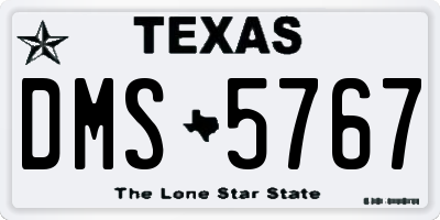 TX license plate DMS5767