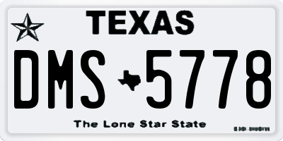 TX license plate DMS5778