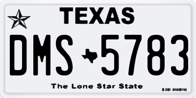 TX license plate DMS5783