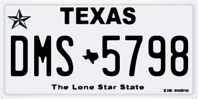 TX license plate DMS5798