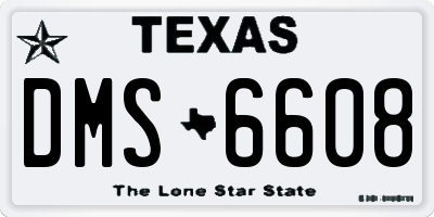 TX license plate DMS6608