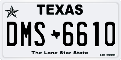 TX license plate DMS6610