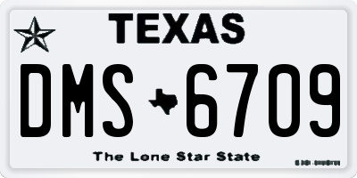 TX license plate DMS6709