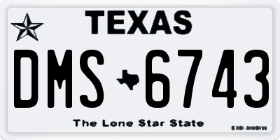 TX license plate DMS6743