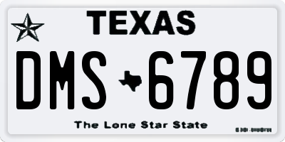 TX license plate DMS6789