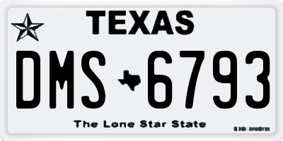 TX license plate DMS6793