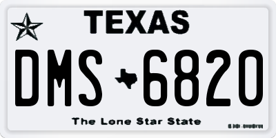 TX license plate DMS6820