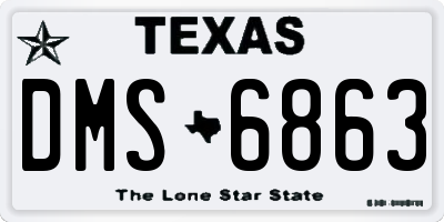 TX license plate DMS6863