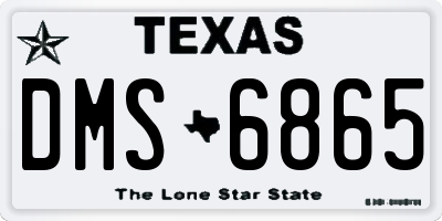 TX license plate DMS6865