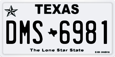 TX license plate DMS6981