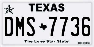 TX license plate DMS7736