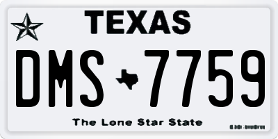 TX license plate DMS7759