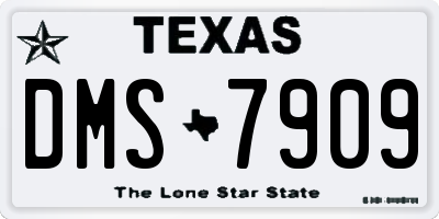 TX license plate DMS7909