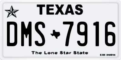 TX license plate DMS7916