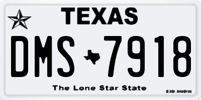 TX license plate DMS7918