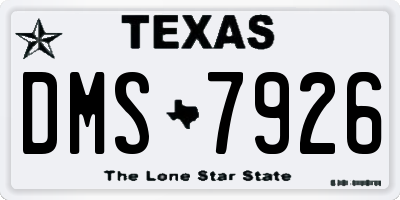 TX license plate DMS7926