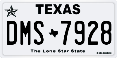 TX license plate DMS7928