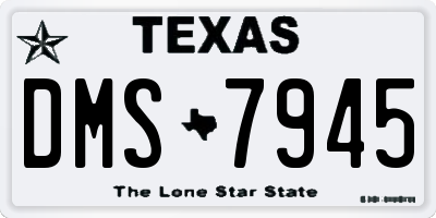 TX license plate DMS7945