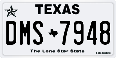 TX license plate DMS7948