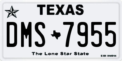 TX license plate DMS7955