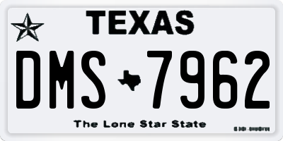 TX license plate DMS7962