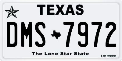 TX license plate DMS7972