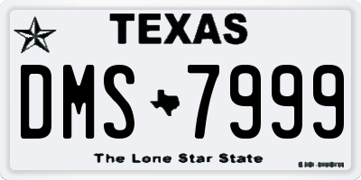 TX license plate DMS7999