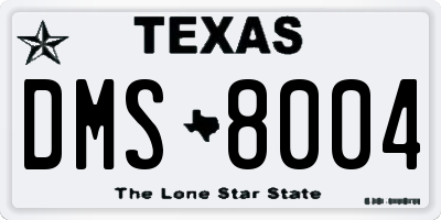 TX license plate DMS8004