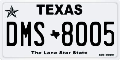 TX license plate DMS8005