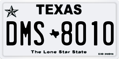 TX license plate DMS8010