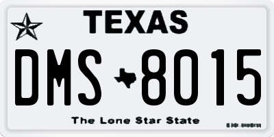 TX license plate DMS8015