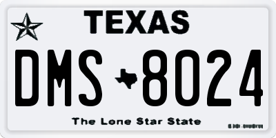 TX license plate DMS8024