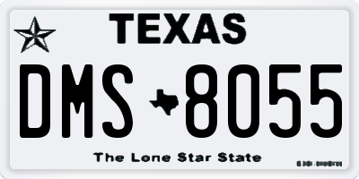 TX license plate DMS8055