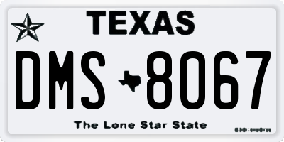 TX license plate DMS8067