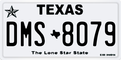 TX license plate DMS8079