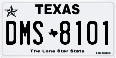 TX license plate DMS8101