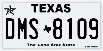 TX license plate DMS8109