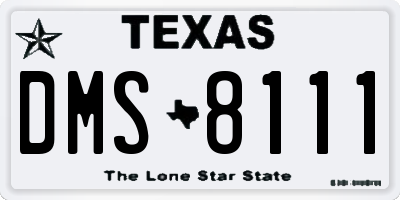 TX license plate DMS8111