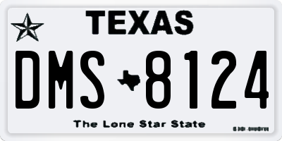 TX license plate DMS8124