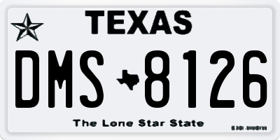 TX license plate DMS8126