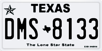 TX license plate DMS8133