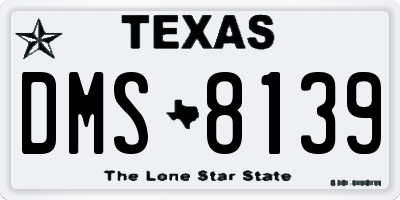 TX license plate DMS8139