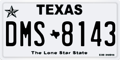 TX license plate DMS8143