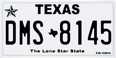 TX license plate DMS8145