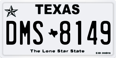 TX license plate DMS8149