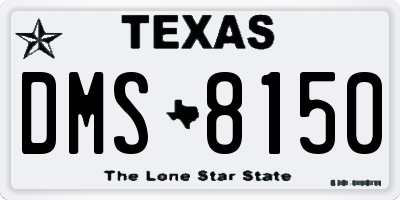 TX license plate DMS8150