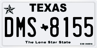 TX license plate DMS8155