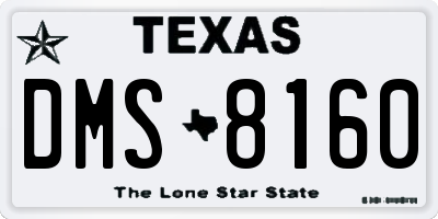 TX license plate DMS8160