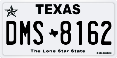 TX license plate DMS8162